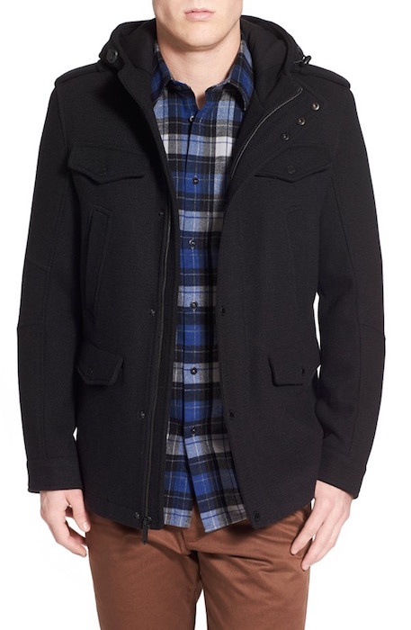 Black rivet discount jacket wool